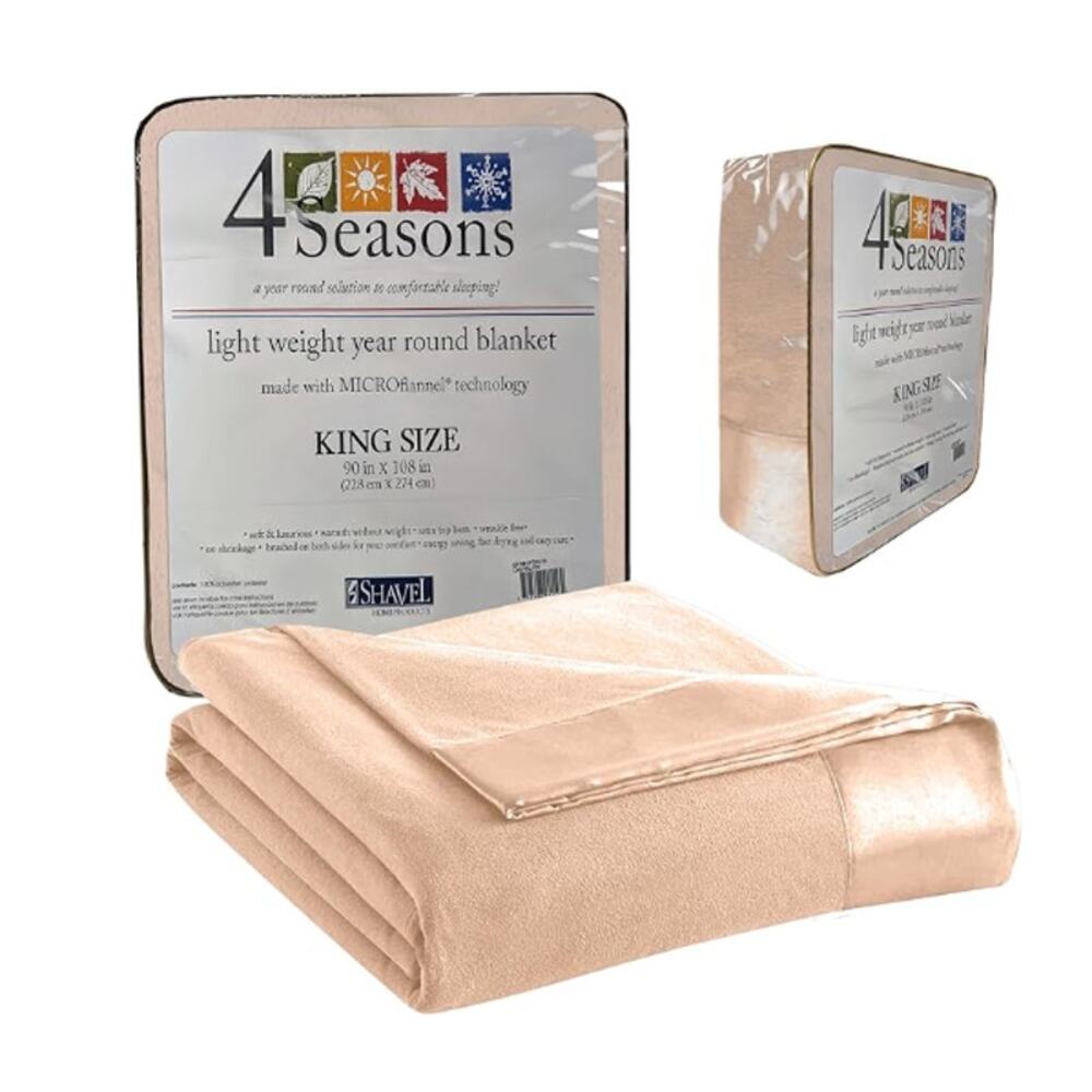Shavel All Seasons Year Round Sheet Blanket with Satin Hem, King